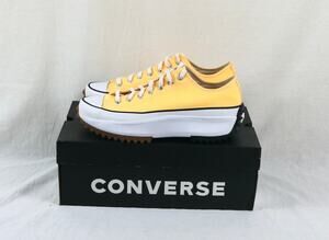 New Converse Run Star Hike Low Top Sz 9.5 Platform Yellow White Mens Sneakers